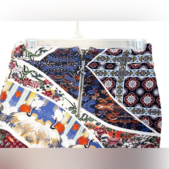 Anthropologie Maeve Vannia Asian Crane Knit Midi Slip Pencil Skirt Womens Small - Picture 5 of 8